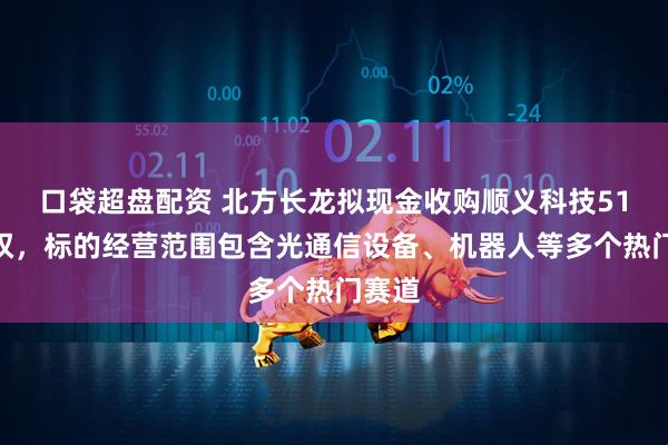 口袋超盘配资 北方长龙拟现金收购顺义科技51%股权,标的经营范围包含光通信设备、机器人等多个热门赛道